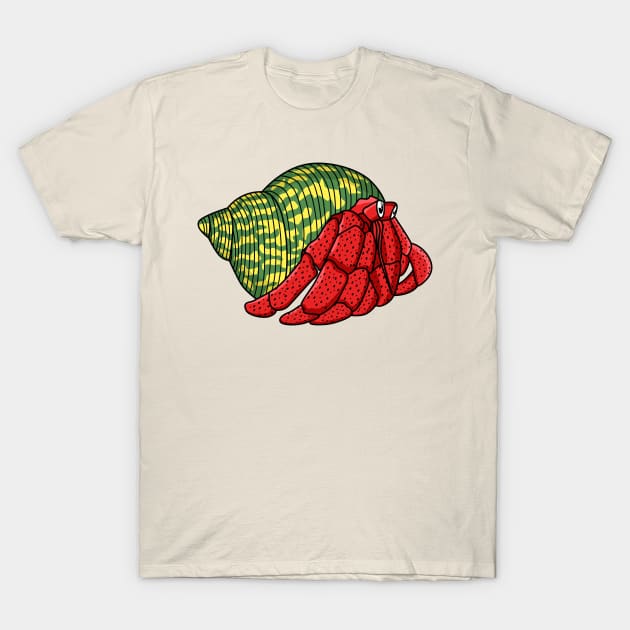 Cute hermit crab cartoon illustration T-Shirt by Cartoons of fun